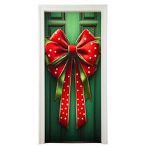 Capa Para Porta Tecido Estampado Natalino 85x210cm