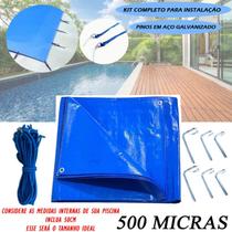 Capa para Proteção e Segurança Piscina com Kit Instalação 9X5 mts