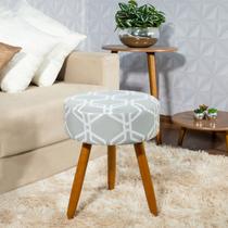 Capa para Puff Redondo Banco Quarto Malha Kit 2 Peças Geo