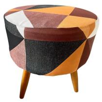 Capa Para Puff Redondo Pé Palito Malha Com Elástico 1 Peça