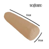 Capa para Rolo de Cabeceira Solteiro 85x20cm Nude Arrumadinho Enxovais