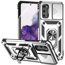 Capa para Samsung Galaxy S20 M MAIKEZI, camada dupla, prata militar