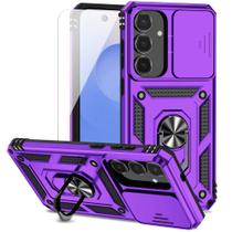 Capa para Samsung Galaxy S25 FE: com Tampa Deslizante para Câmera e Proteção Grau Militar Testada para Quedas de 4,5 m Suporte Giratório 360 Suporte para Apoio Protetor de Tela HD Capa Protetora para Celular (Roxo) Capa para Samsung Galaxy S25 FE: com Tampa Deslizante para Câmera e Proteção Grau Militar Testada para Quedas de 4,5 m Suporte Giratório 360 Suporte para Apoio Protetor de Tela HD Capa Protetora para Celular (Roxo)