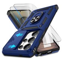Capa para Samsung Galaxy S25 Ultra Azul ATUMP + 2 Protetores de Tela