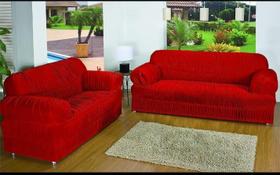 Capa para Sofa 2 e 3 Lugares Padrão Elasticada Malha Gel Vermelho