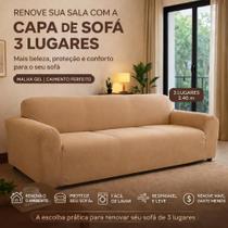 Capa Para Sofá 3 Lugares Malha Gel Arte Cazza