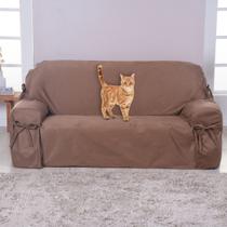 Capa para Sofá 4 Lugares Caramelo Anti Arranhão, Lavável e Prática