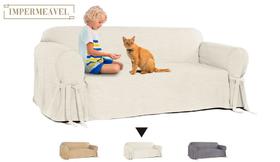 Capa para Sofá de 5 lugares até 2,80m em Acquablock Impermeável Pets Kids Decoração Sala Capa para Sofá de 5 lugares até 2,80m em Acquablock Impermeável Pets Kids Decoração Sala