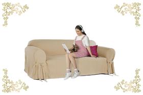 Capa para Sofá de 6 Lugares em Gorgurão Resistente Sala Decoração Pet Criança Cachorro Gato Casa