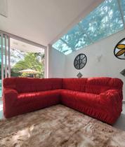 Capa Para Sofá De Canto 5 Lugares Malha Elastica