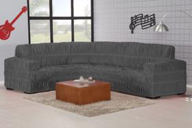 Capa Para Sofá de Canto Até 6 Lugares Cinza
