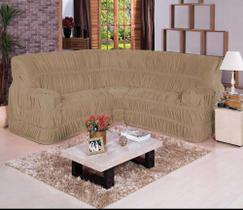 Capa para sofá de canto de até 6 lugares 21 elásticos malha Gel - Textil Lopes