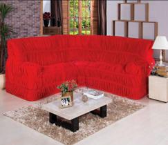 Capa para Sofa de Canto Elasticada Até 6 Lugar Malha Gel Vermelho