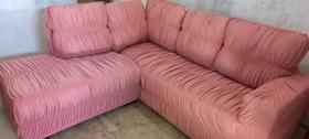 Capa para sofá de cantos com 5 lugares - Rosê