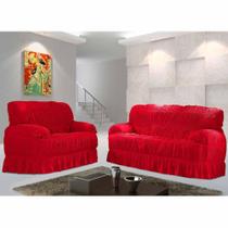 Capa para sofá Malha Vermelho IV 70x200 cm - 3 e 2 lugares - Adomes