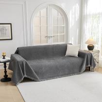 Capa para sofá MYSKY HOME 231 x 340 cm, pet friendly, cinza escuro