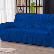 Capa para Sofa Retratil 4 Lugares Malha Gel 21 Elasticos Azul Bic Capa para Sofa Retratil 4 Lugares Malha Gel 21 Elasticos Azul Bic