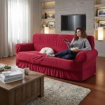 Capa Para Sofá Retrátil E Reclinável 2 Lugares Vermelho