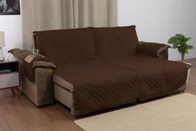 Capa para sofá retrátil e reclinável 2 módulos 2,40 Metros De Assento Com Bolso e Porta-copos