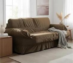 Capa Para Sofá Retrátil E Reclinável 3 Lugares Caqui