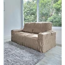 Capa Para Sofá Retrátil E Reclinável 3 Lugares Caqui