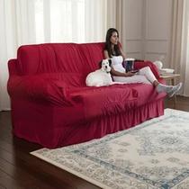 Capa Para Sofá Retrátil E Reclinável 3 Lugares Vermelho