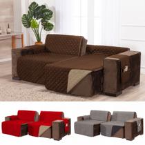 Capa para sofa retratil e reclinavel de 2 modulos 4 a 5 lugares + dupla face + porta objetos largura de 2,20m