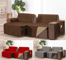 Capa para sofá retratil matelado tamanho grande 4 e 5 lugares 2,2m marrom caqui Capa para sofá retratil matelado tamanho grande 4 e 5 lugares 2,2m marrom caqui