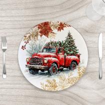 Capa para Sousplat 35cm Natal Moinho - Kit com 6 Capa para Sousplat 35cm Natal Moinho - Kit com 6