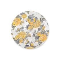 Capa para Sousplat em Tecido Jacquard Estampado Floral Amarelo