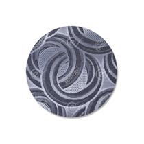 Capa para Sousplat em Tecido Jacquard Preto Acinzentado e Prata Argolas Tradicional Capa para Sousplat em Tecido Jacquard Preto Acinzentado e Prata Argolas Tradicional