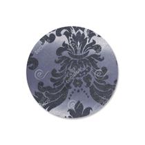 Capa para Sousplat em Tecido Jacquard Preto Acinzentado e Prata Medalhão Tradicional Capa para Sousplat em Tecido Jacquard Preto Acinzentado e Prata Medalhão Tradicional
