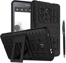 Capa para Tab A 7.0 2016 2em1 Combo Hybrid Rugged Heavy Duty Armor Capa traseira rígida com suporte para Samsung Galaxy Tab A 7.0 2016 T280 T285 (Preto)