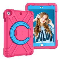 Capa para tablet AKABEILA para Apple iPad 7/8/9 de 10,2 polegadas rosa vermelha+azul