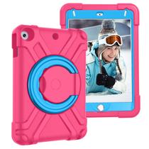 Capa para tablet AKABEILA para Apple iPad mini 4/5 Kids rosa vermelha+azul