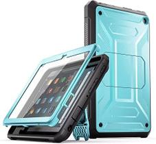 Capa para tablet DJ&RPPQ resistente com suporte verde e protetor de tela