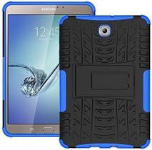 Capa para tablet DWay Galaxy Tab S2 8.0 T710 Armor Design com suporte destacável Capa protetora de camada dupla para tablet Capa traseira rígida para Samsung Galaxy Tab S2 8,0 polegadas SM-T710/T715 (azul)