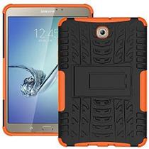 Capa para tablet DWay Tab S2 8.0 T710 com design de armadura híbrida com suporte, capa protetora removível de camada dupla, capa traseira rígida para Samsung Galaxy Tab S2 de 8,0 polegadas SM-T710/T715 (laranja)