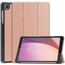 Capa para tablet Lenovo M8 de 4ª geração TB-300 em material sintético em ouro rosa