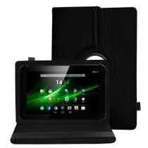 Capa Para Tablet Multilaser M9 3G M9S Go Mirage 71T Tela 9 Polegadas Couro Giratória Premium Preta