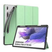 Capa Para Tablet Samsung Galaxy Tab S7 FE de 12.4” 2021 WB Auto hibernação, suporte para leitura, compartimento para S-Pen.