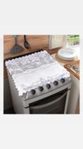 Capa para Tampa de Fogão 04 bocas em Renda Branca JCM Capa para Tampa de Fogão 04 bocas em Renda Branca JCM