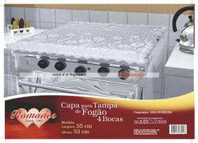 Capa para tampa de fogão 4 bocas de renda