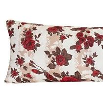 Capa Para Travesseiro De Corpo Xuxão Rafaela Estampada - Floral Vermelho/Marrom Capa Para Travesseiro De Corpo Xuxão Rafaela Estampada - Floral Vermelho/Marrom