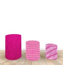 Capa Para Trio De Mesas Cilindro Barbie Mod 2 Kit 3 Capas