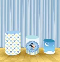 Capa Para Trio De Mesas Cilindro Mickey Baby Kit 3 Capas - Fantasia Bras Capa Para Trio De Mesas Cilindro Mickey Baby Kit 3 Capas - Fantasia Bras