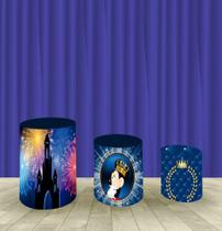 Capa Para Trio De Mesas Cilindro Mickey Realeza Kit 3 Capas - Fantasia Bras Capa Para Trio De Mesas Cilindro Mickey Realeza Kit 3 Capas - Fantasia Bras