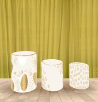 Capa Para Trio De Mesas Cilindro Pascoa 2 - Kit 3 Capas Capa Para Trio De Mesas Cilindro Pascoa 2 - Kit 3 Capas