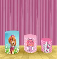 Capa Para Trio De Mesas Cilindro Patrulha Canina Kit 3 Capas - Fantasia Bras