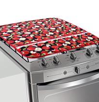 Capa Para Vidro De Fogão 5 Ou 6 Bocas Maçã Capa Para Vidro De Fogão 5 Ou 6 Bocas Maçã